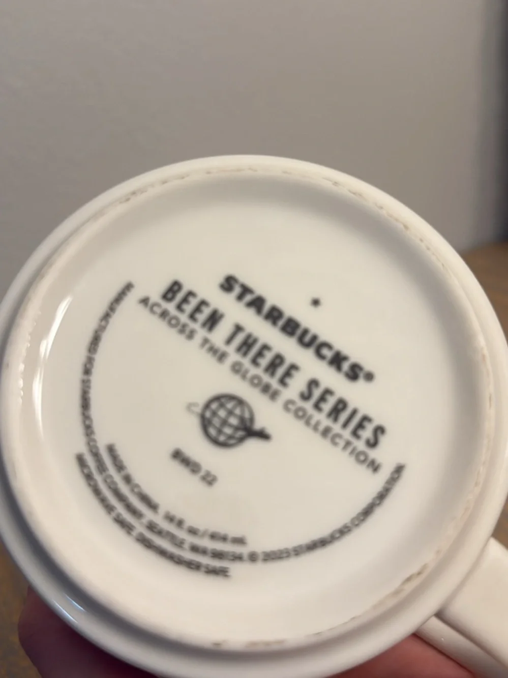 Starbucks Georgia White and Blue Ceramic Mug